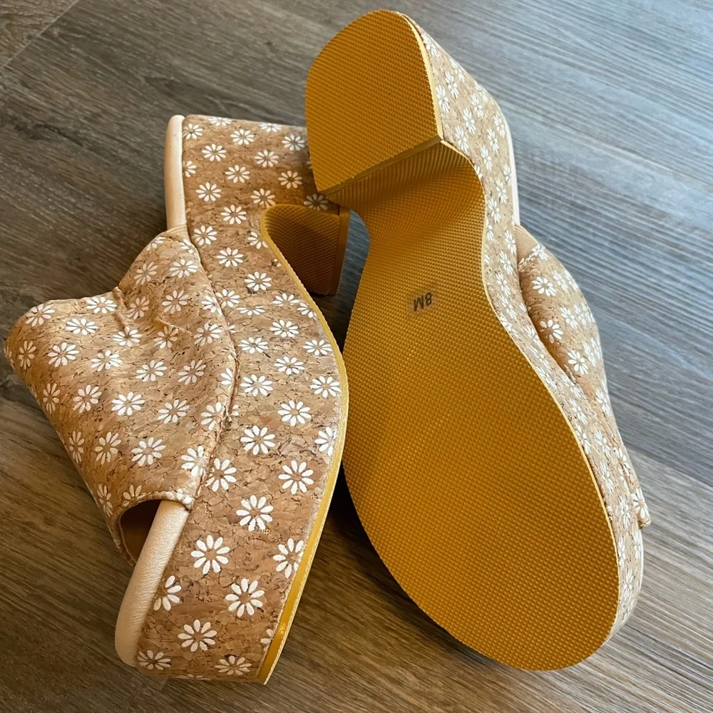 New Matisse Cork Daisy Terry Heels 70’s groovy platform - Picture 9 of 9